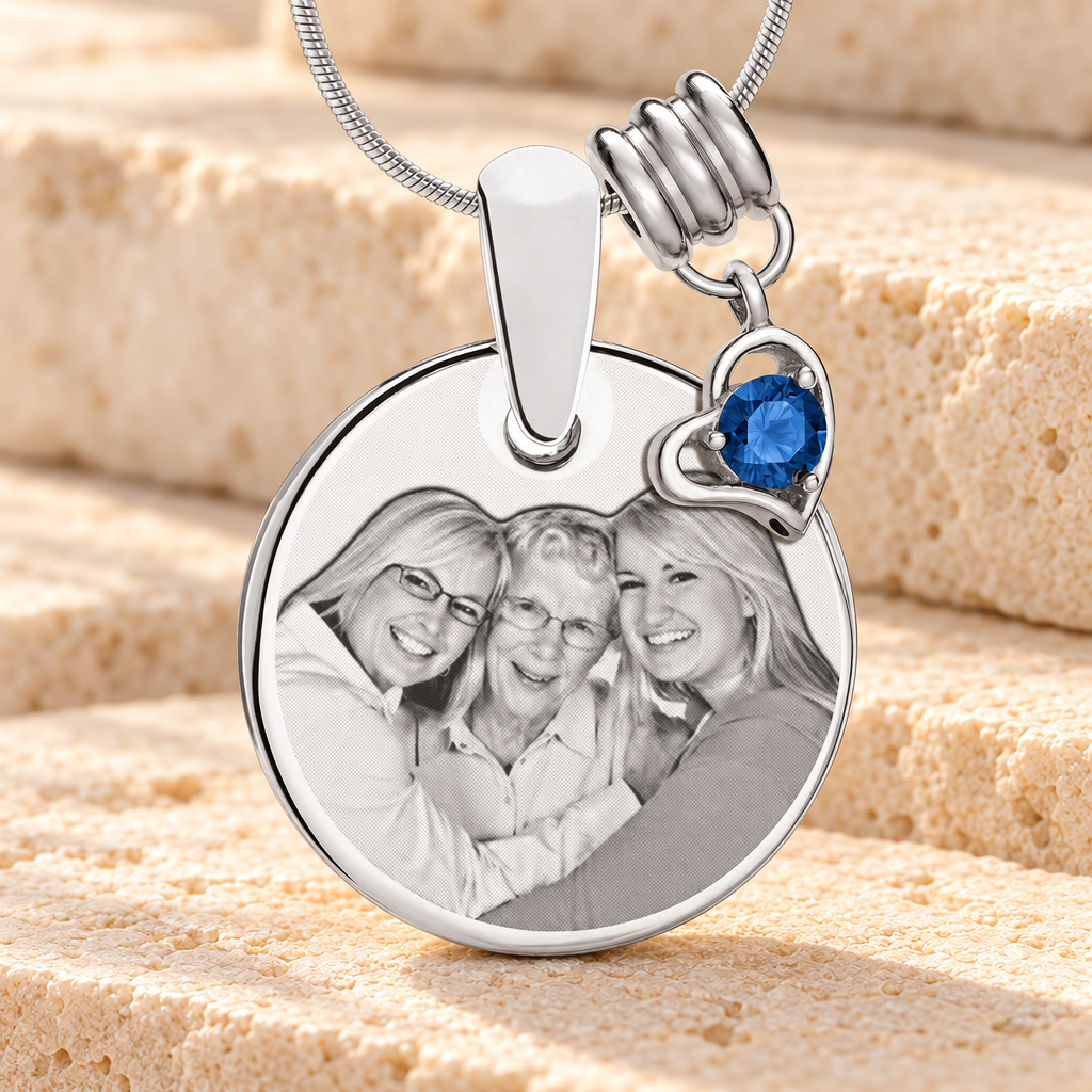 Round September Photo Engraved Stainless Keepsake — main — evr6401sep