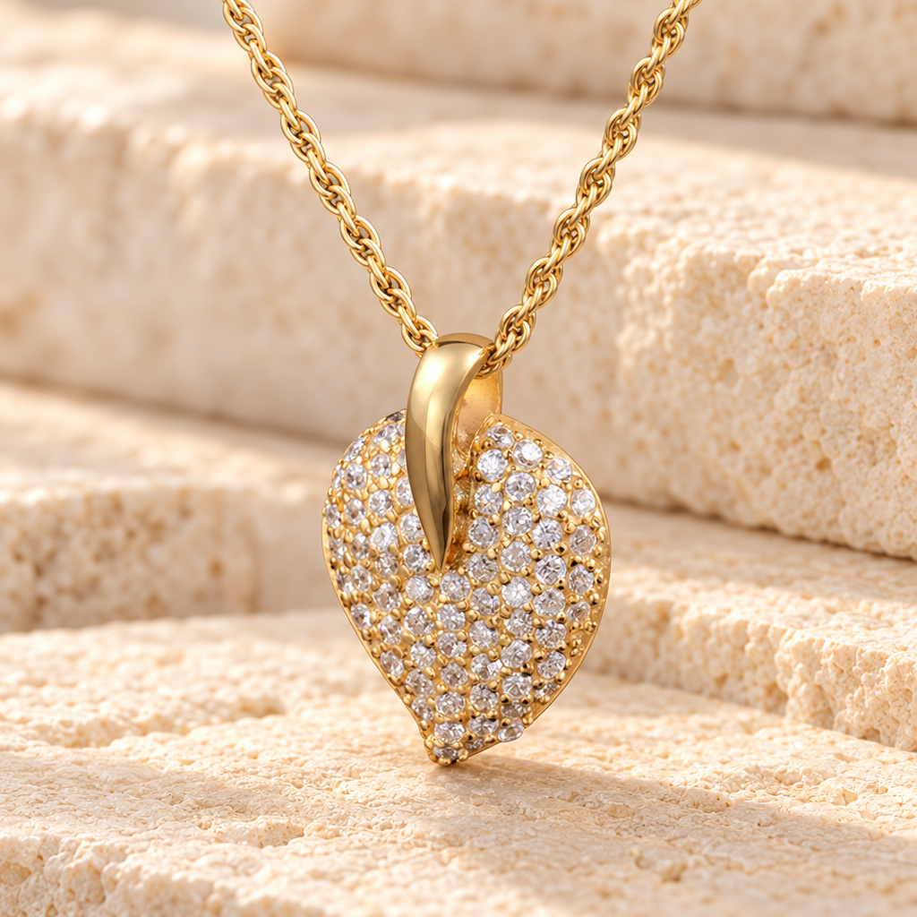 14K Gold Blaze Heart Memorial Locket — main — evr744kg