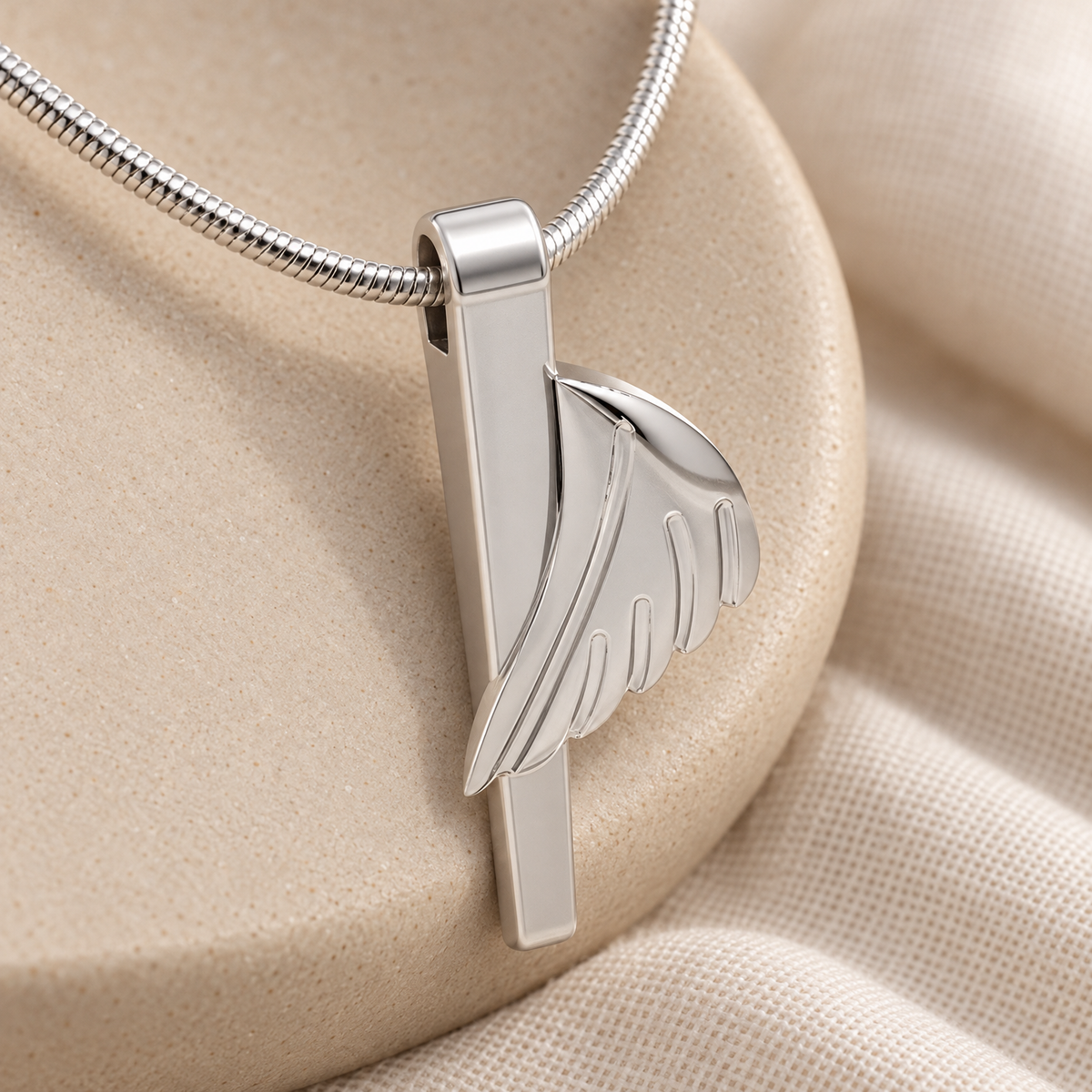 Solid 14K White Gold Inspiration Forever Sealed Memorial Jewelry — alternate view — evr6194wgfs