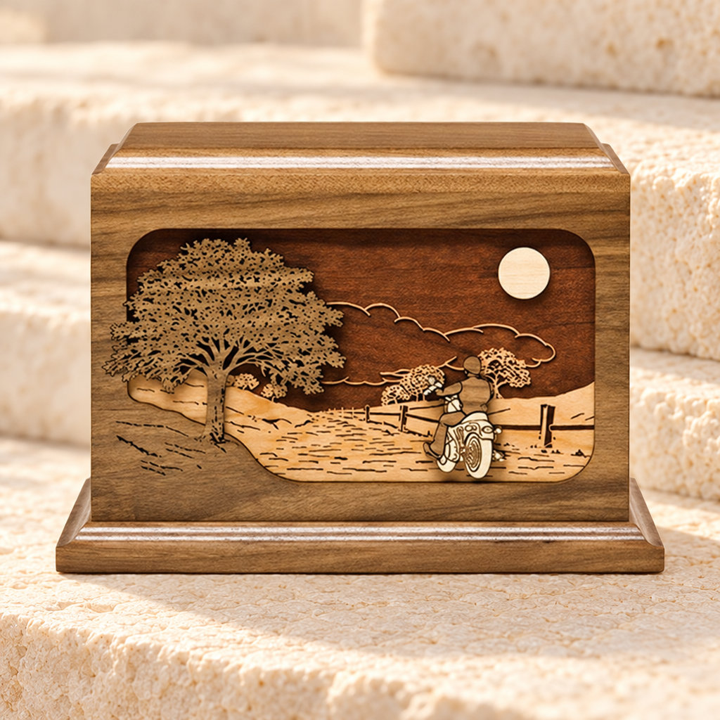 Headed Home Wood Urn — main — evr5083