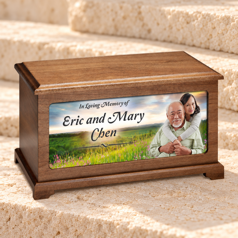 Summer Sunset Cremation Urn With Photo