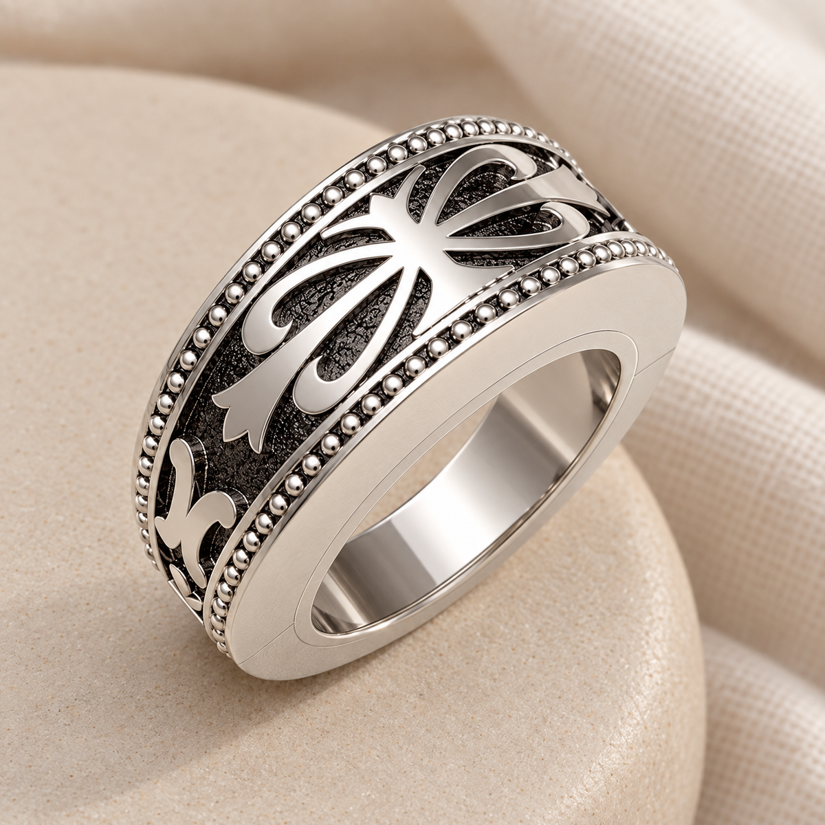 Solid 14K White Gold Men's Royalty Forever Sealed Memorial Ring — alternate view — evr20081wgfs