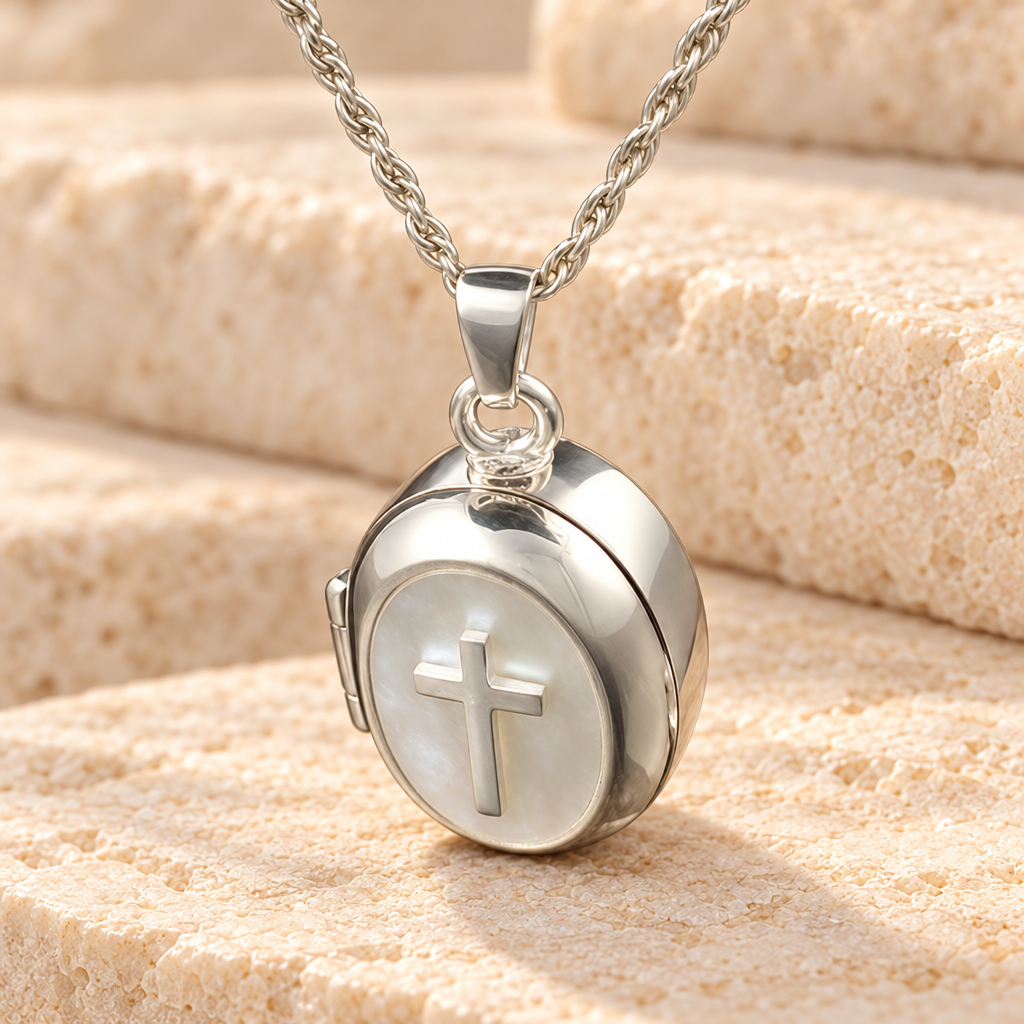 14K White Gold Sanctity Funeral Jewelry — main — evr880wg
