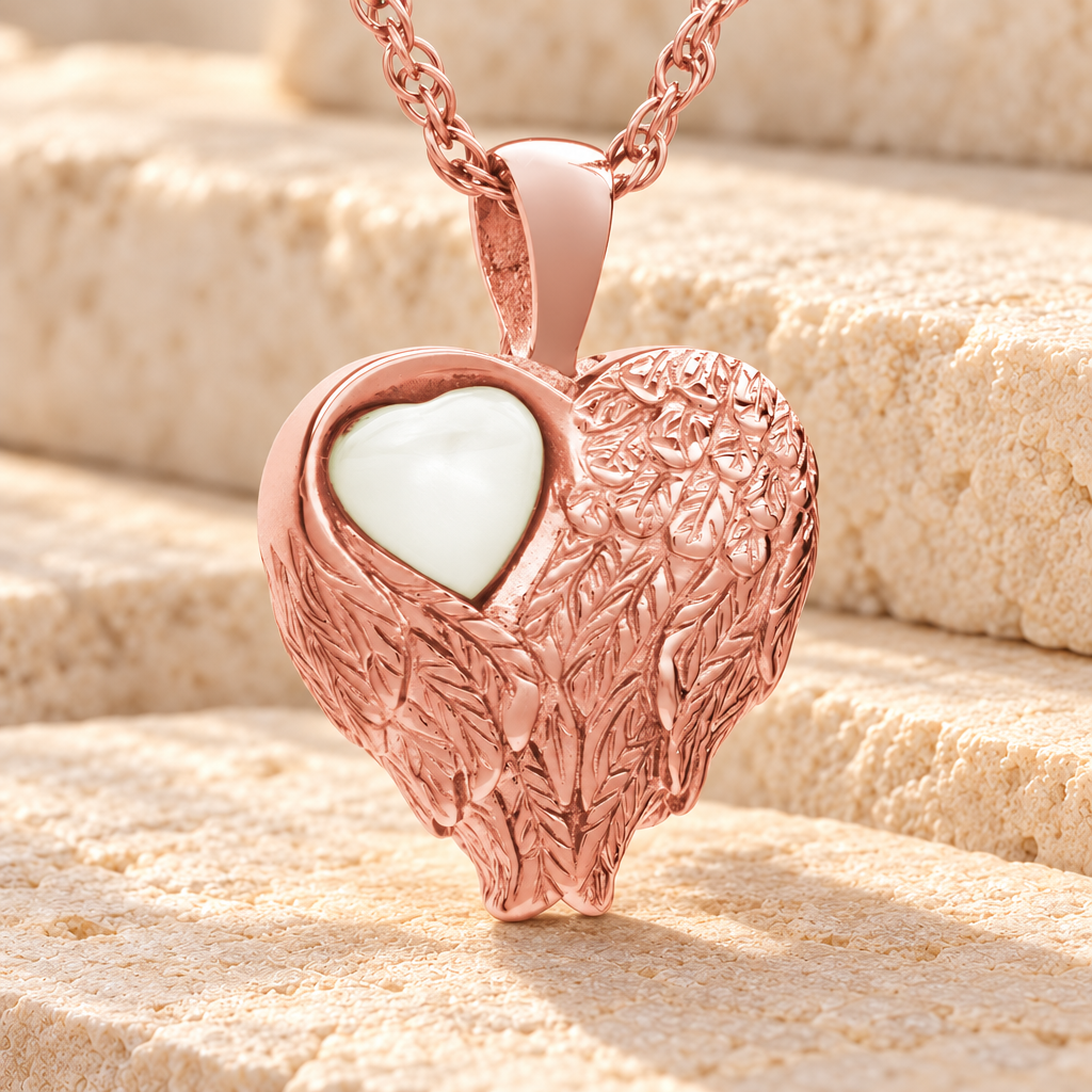 14K Rose Gold Heart of Love Ash Pendant — main product image