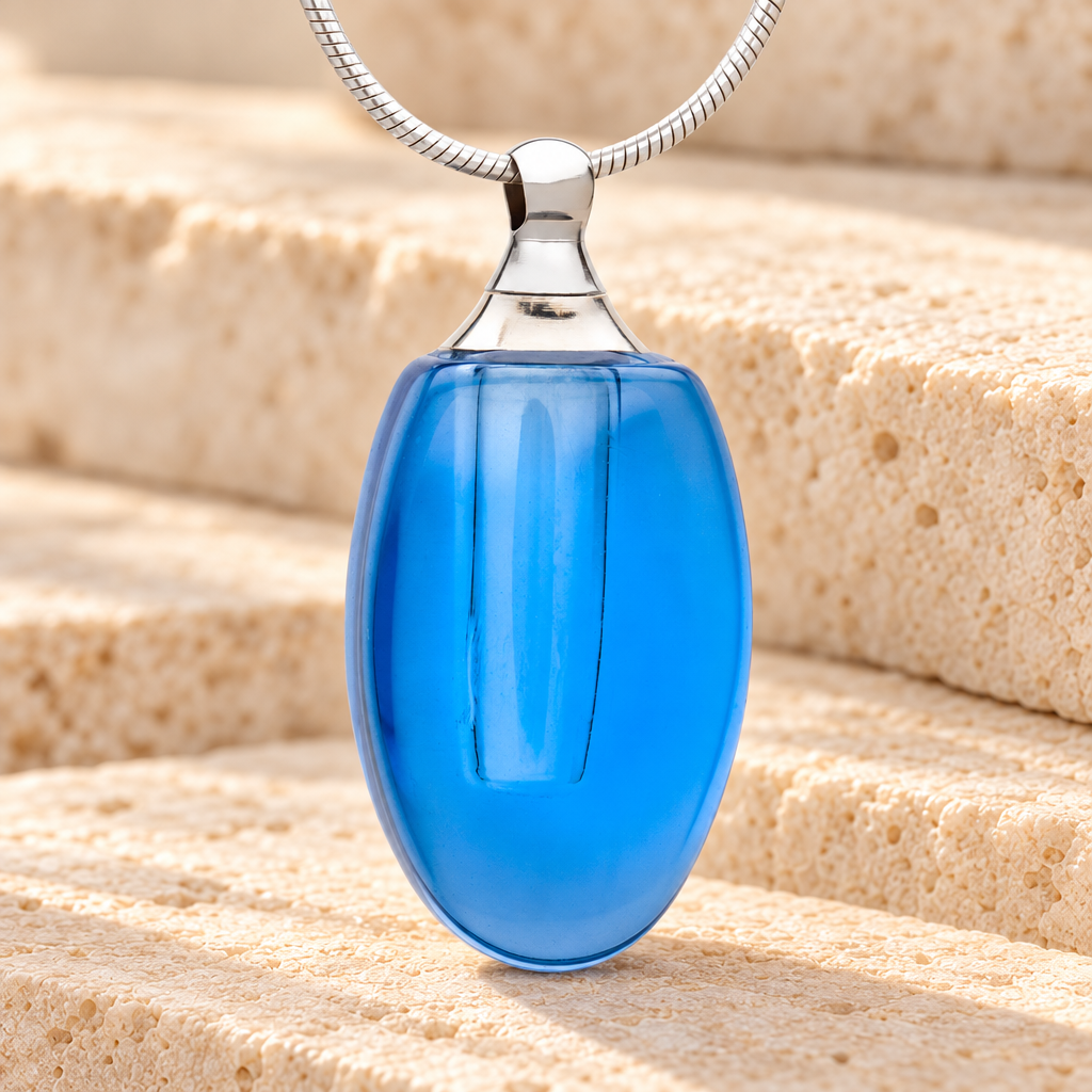 Glass Locket Blue Evermore Memorial Locket — main — evr2073