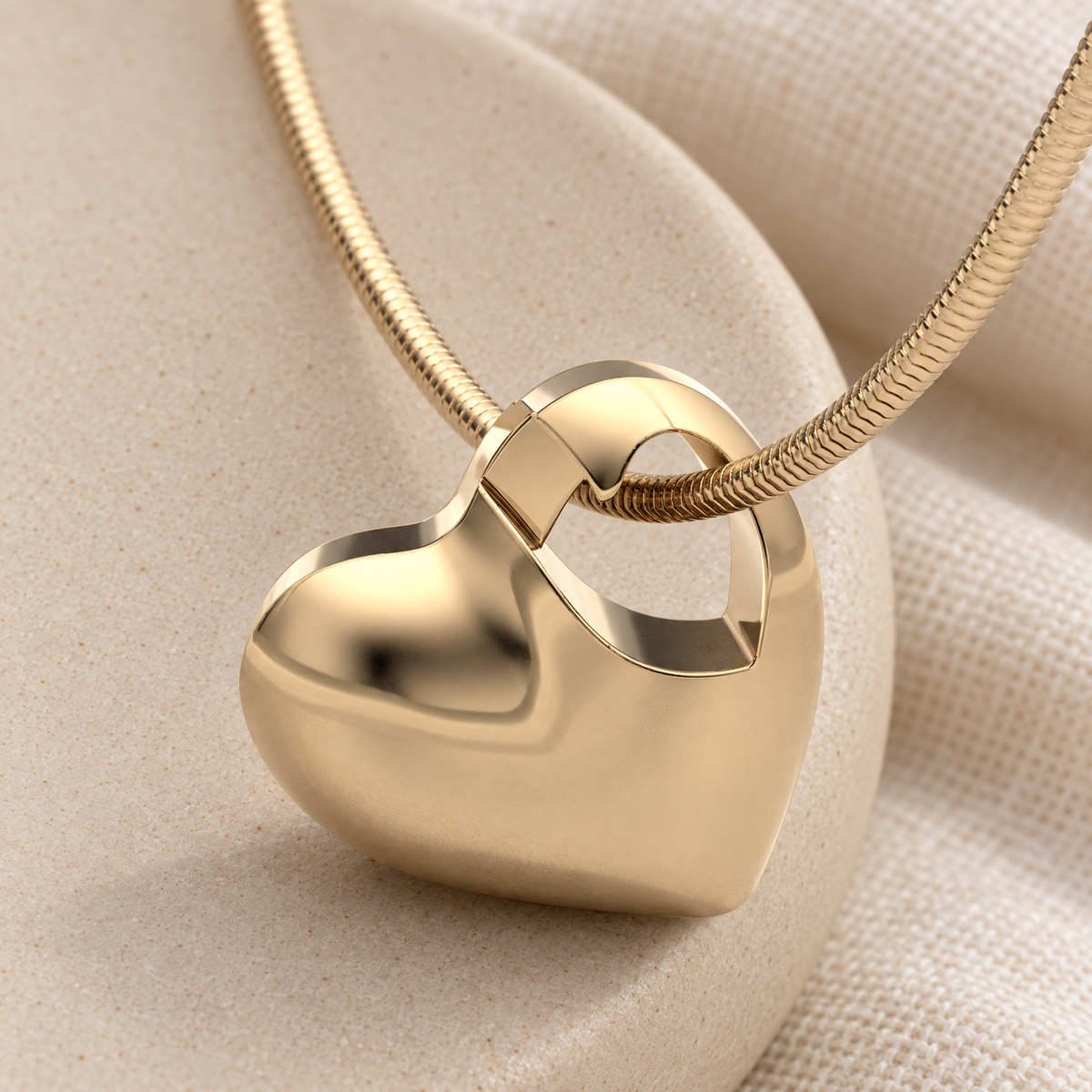 Solid 14K Gold Small Candid Heart Forever Sealed Jewelry — alternate view — evr6227kgfs