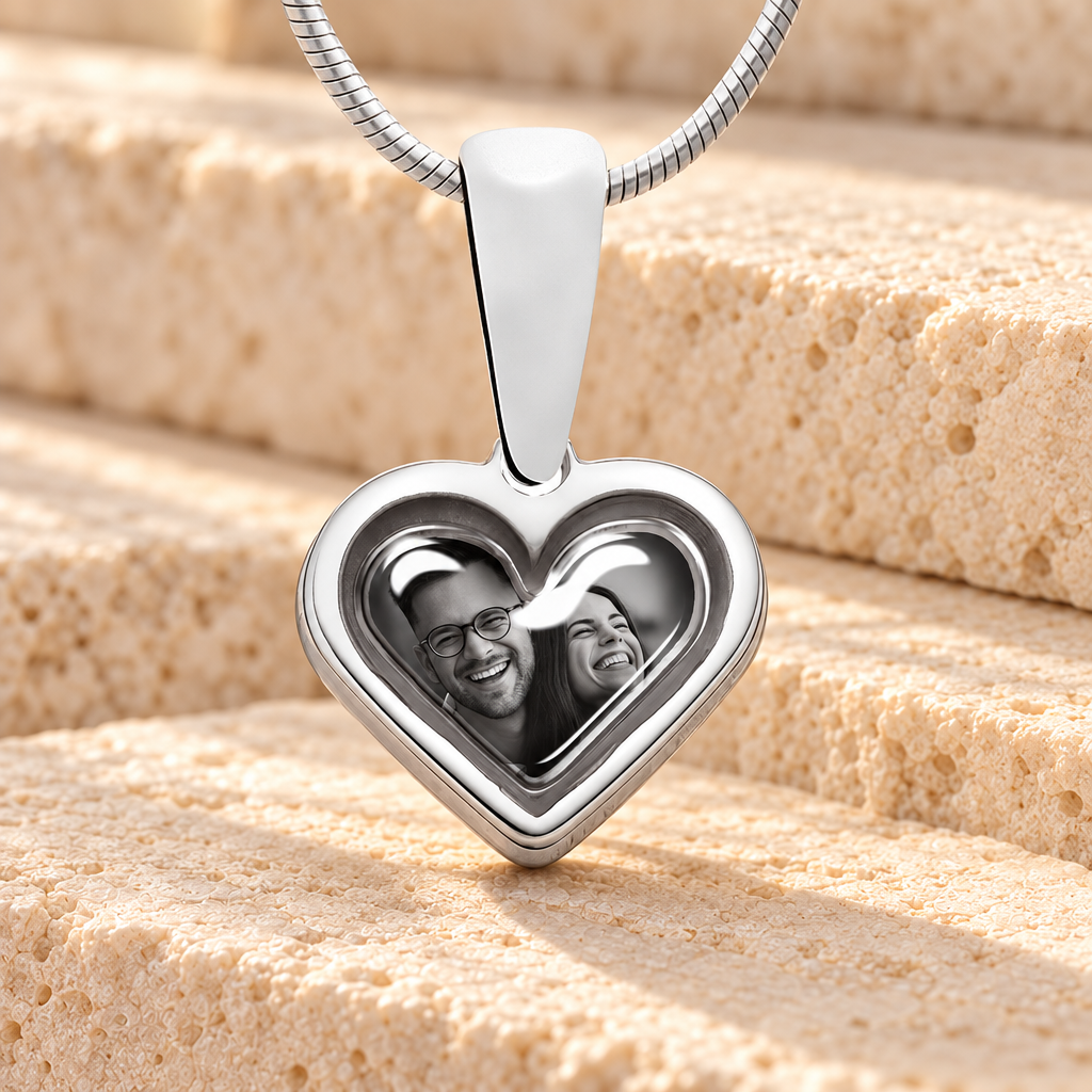 Simple Heart Sterling Silver Picture Pendant — main product image