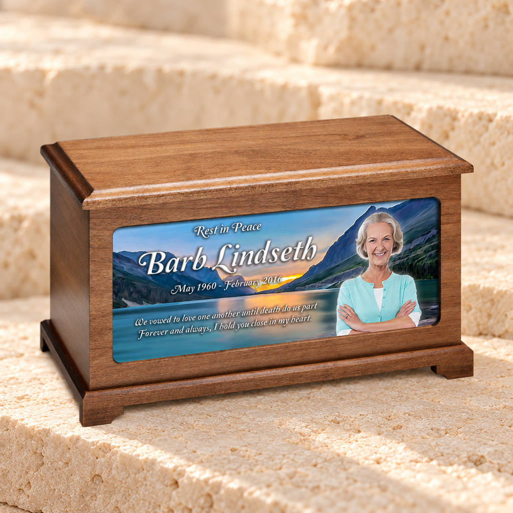 Glacial Lake Photo Cremation Urn — main product image