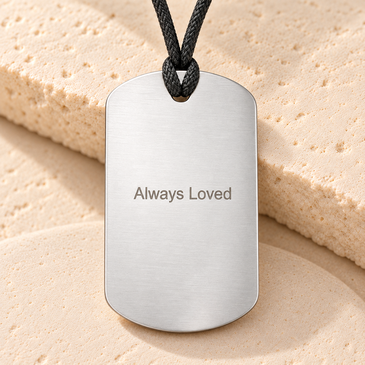 Steel Dog Tag Fingerprint Necklace — rear engraving — evr4790ss