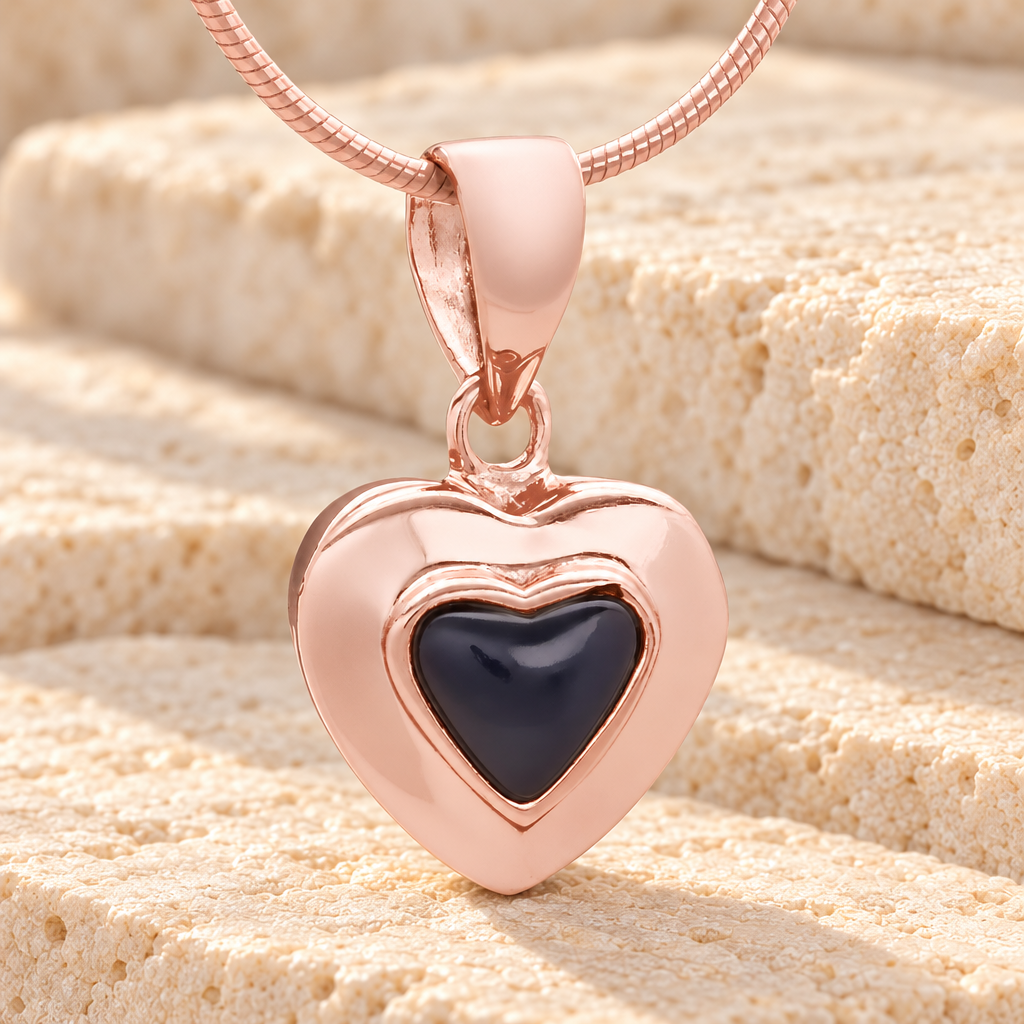 Rose Gold Fallen Heart Cremation Jewelry — main — evr6458rg