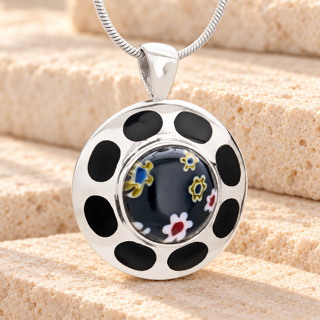 Sterling Silver Distinguished Round Keepsake Pendant — main — evr6050ss
