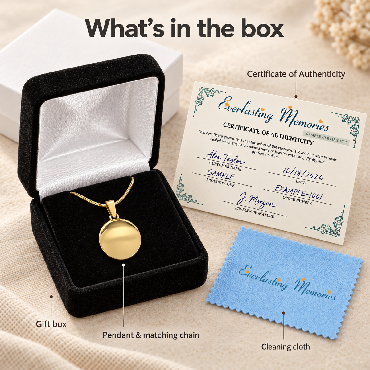Gold Plated Galaxy Forever Sealed Memorial Jewelry — whats in box — evr20005gfs
