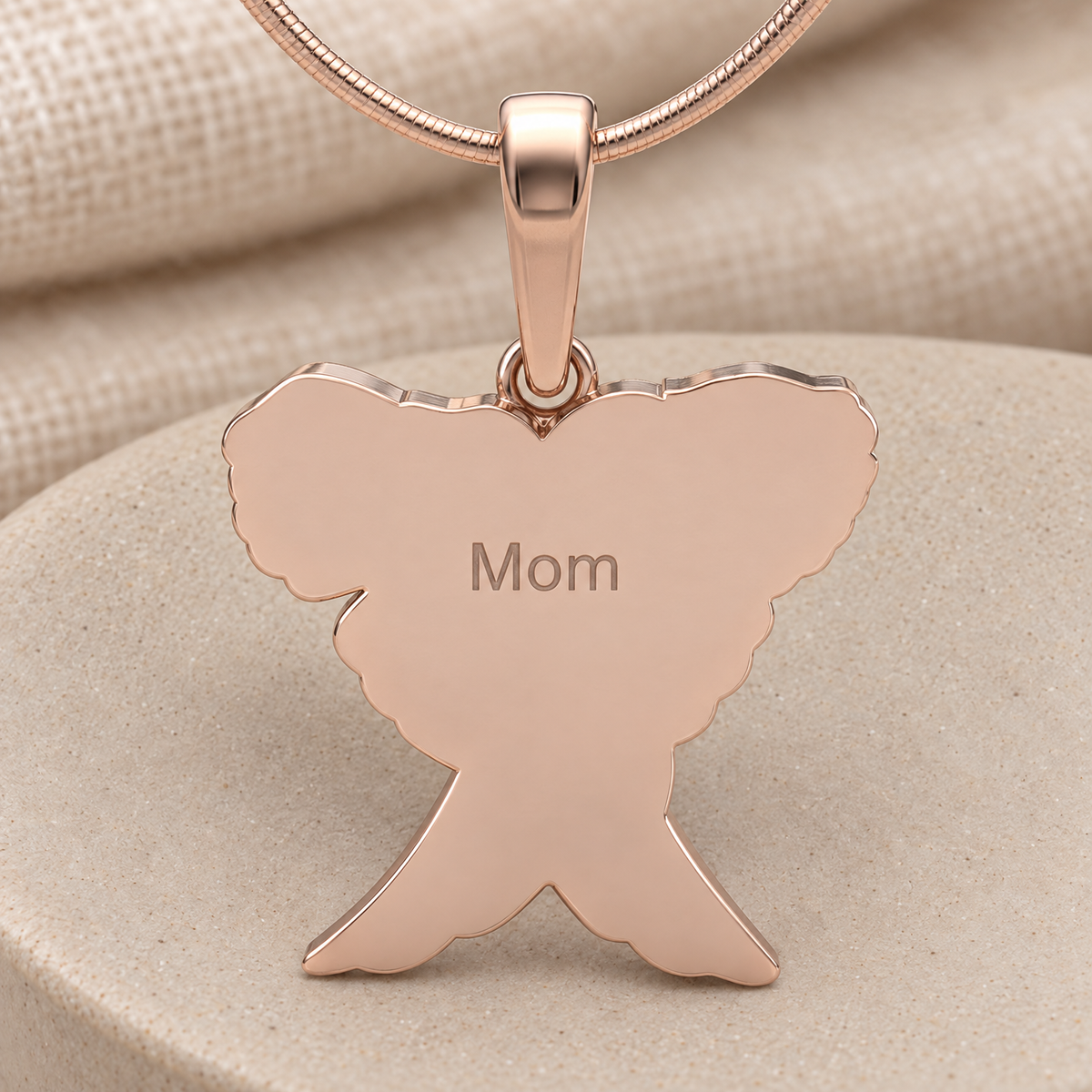 Rose Gold Plated In Peace Forever Sealed Urn Pendant — rear engraving — evr6765rgfs