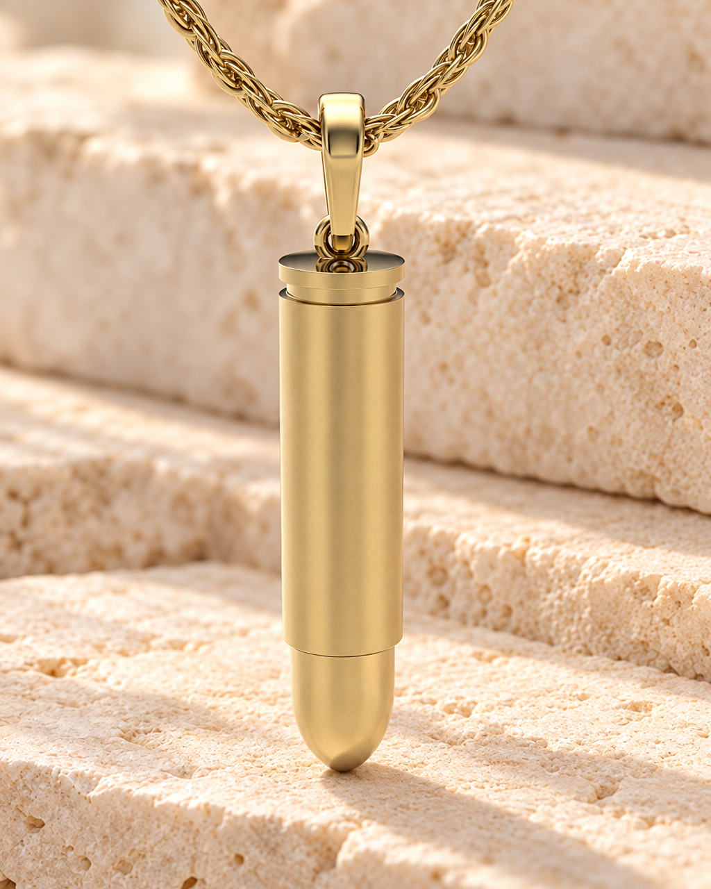 Gold Plated Bullet Forever Sealed Memorial Jewelry — main — evr6766gfs