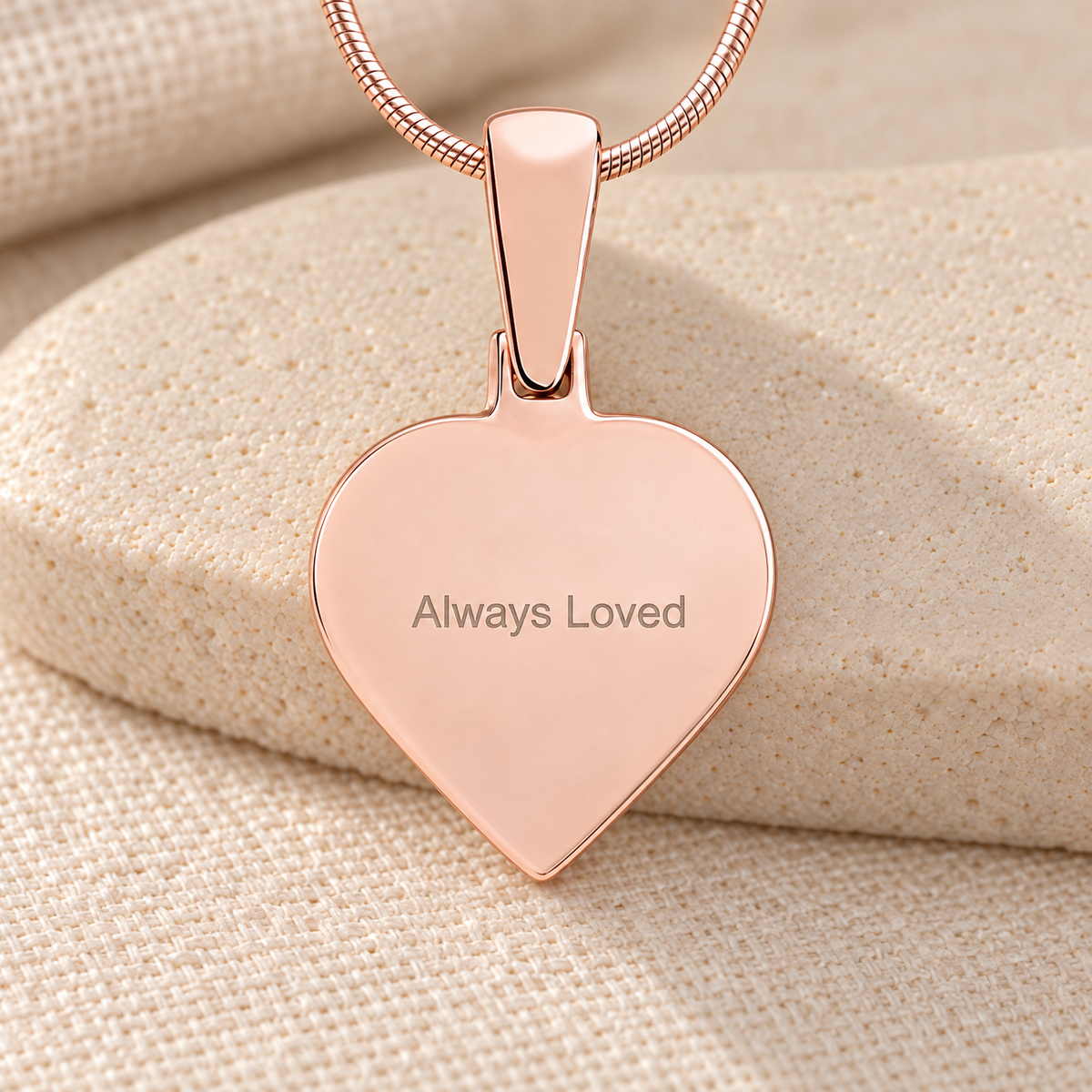 Heart Rose Gold Plated Fingerprint Necklace — rear engraving — evr4728rg
