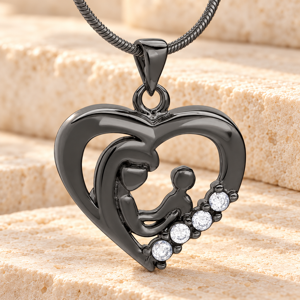 Black Nurturing Heart Memorial Jewelry — main — evr6604bl