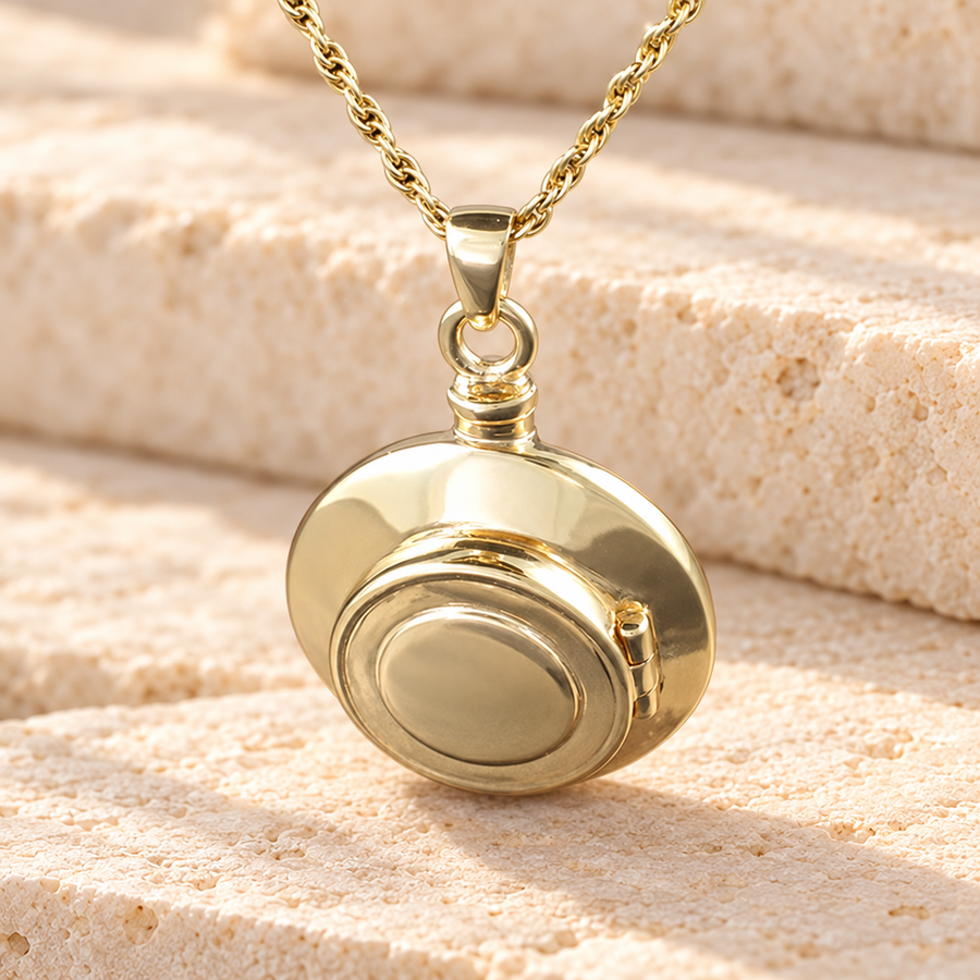 14K Plated Piety Cremation Keepsake