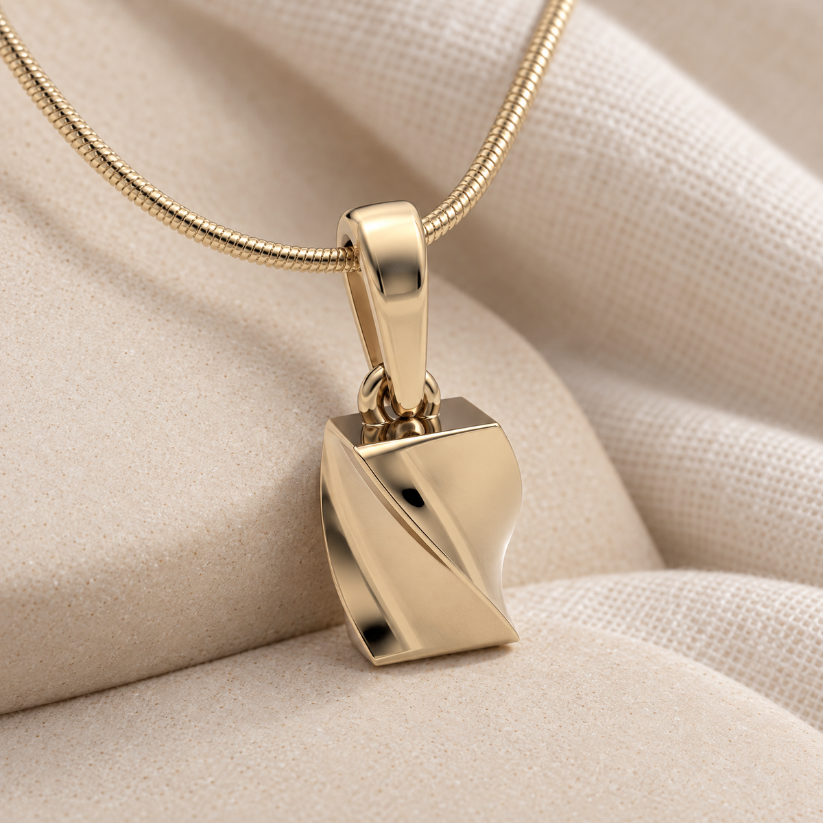 14K Gold Helix Squared Forever Sealed Memorial Jewelry — alternate view — evr20031kgfs