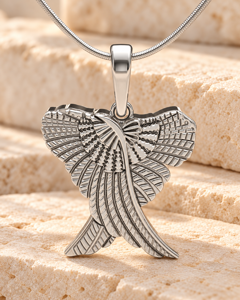 Solid 14K White Gold In Peace Forever Sealed Urn Pendant — main — evr6765wgfs