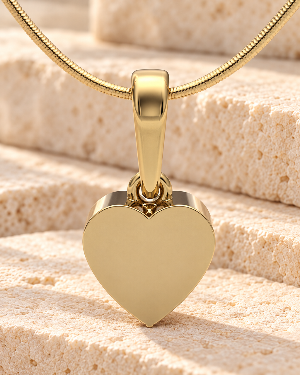 Gold Plated Simple Heart Forever Sealed Cremation Jewelry — main — evr6447gfs
