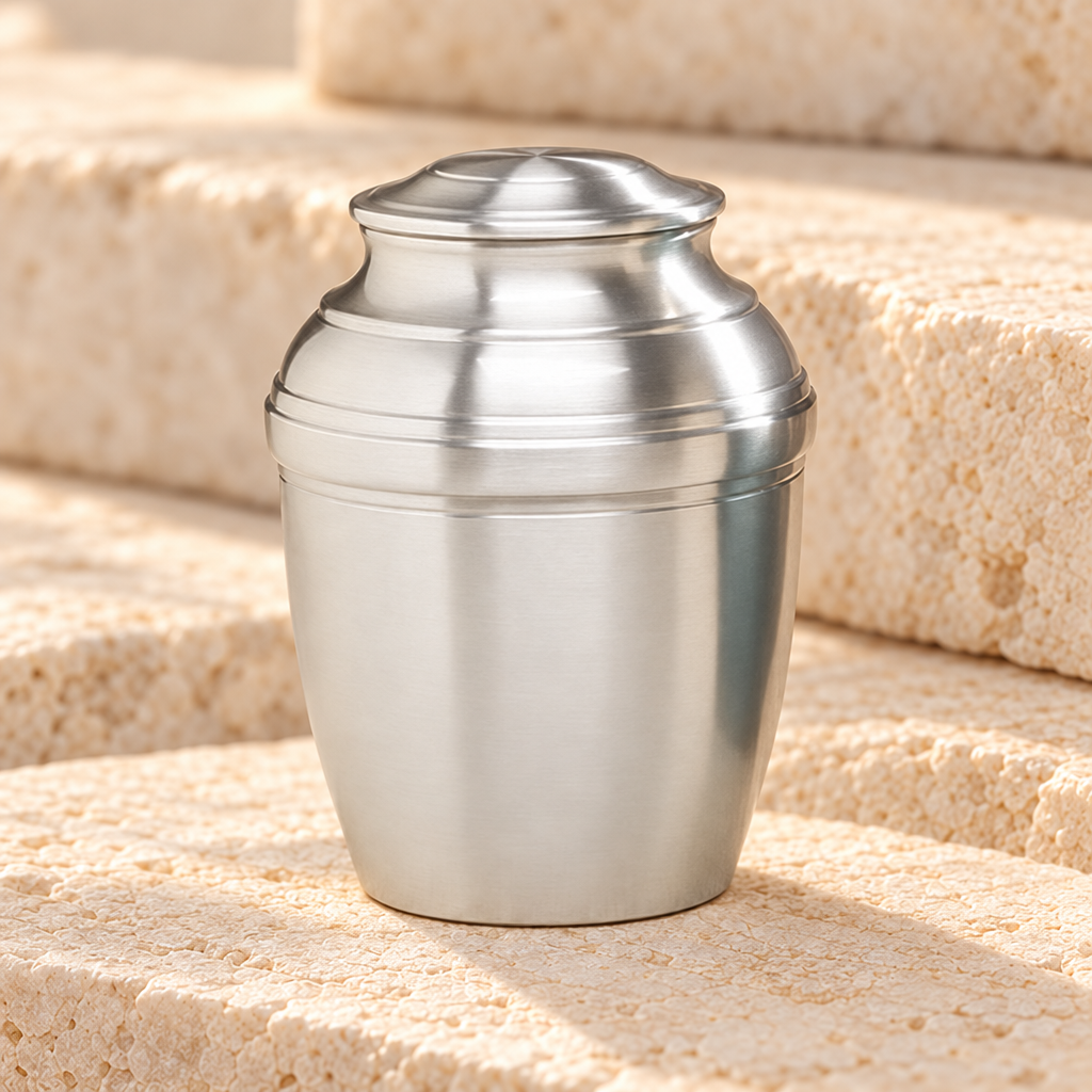 Silver Tranquil Pewter Urn — main — evr5064