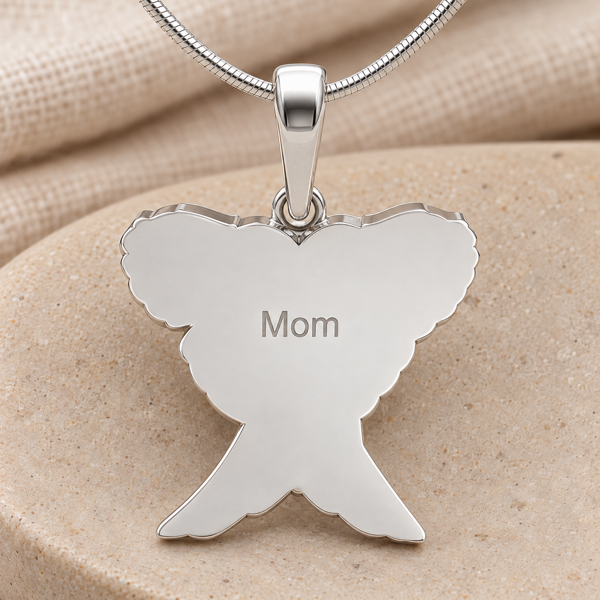 Sterling Silver In Peace Forever Sealed Urn Pendant — rear engraving — evr6765ssfs