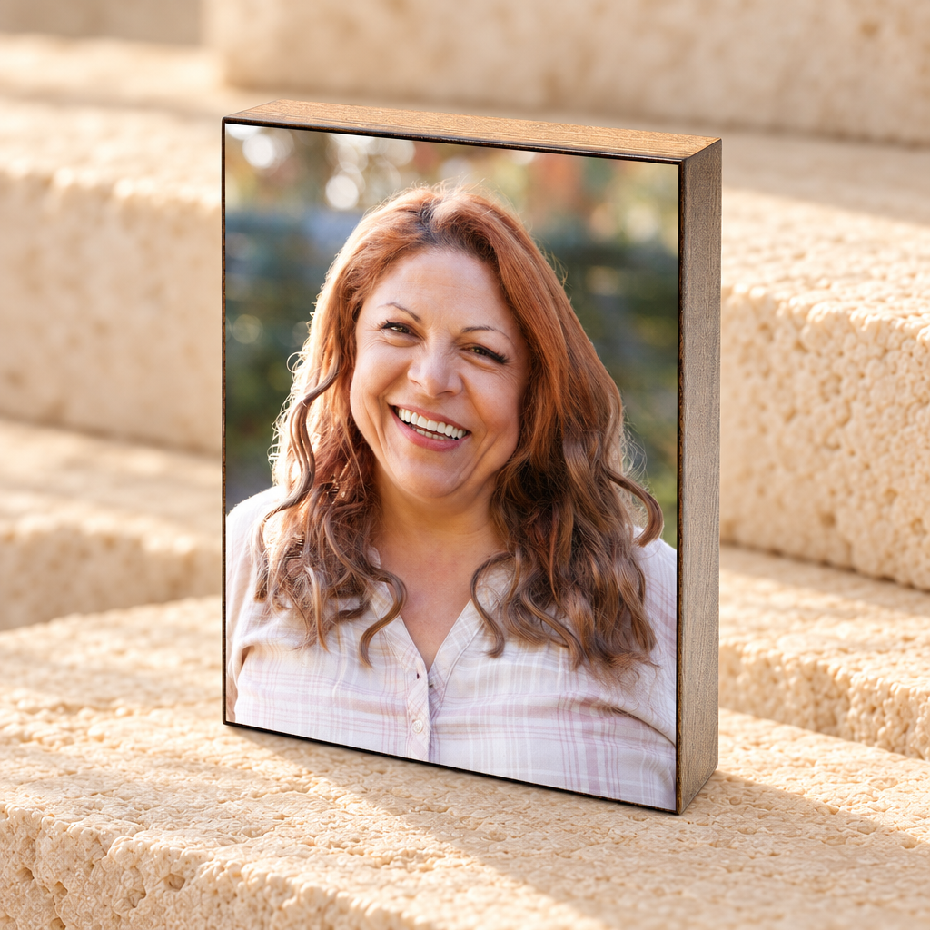 Cherished Memories Wood Photo Cremation Urn — main product image