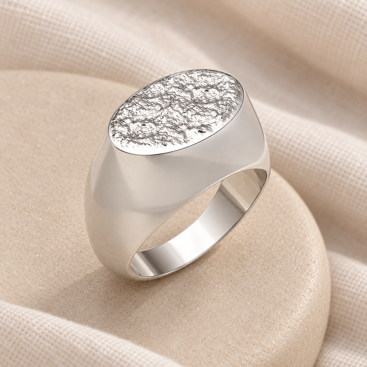 Sterling Silver Men's Signet Forever Sealed Memorial Ring — alternate view — evr20040fs