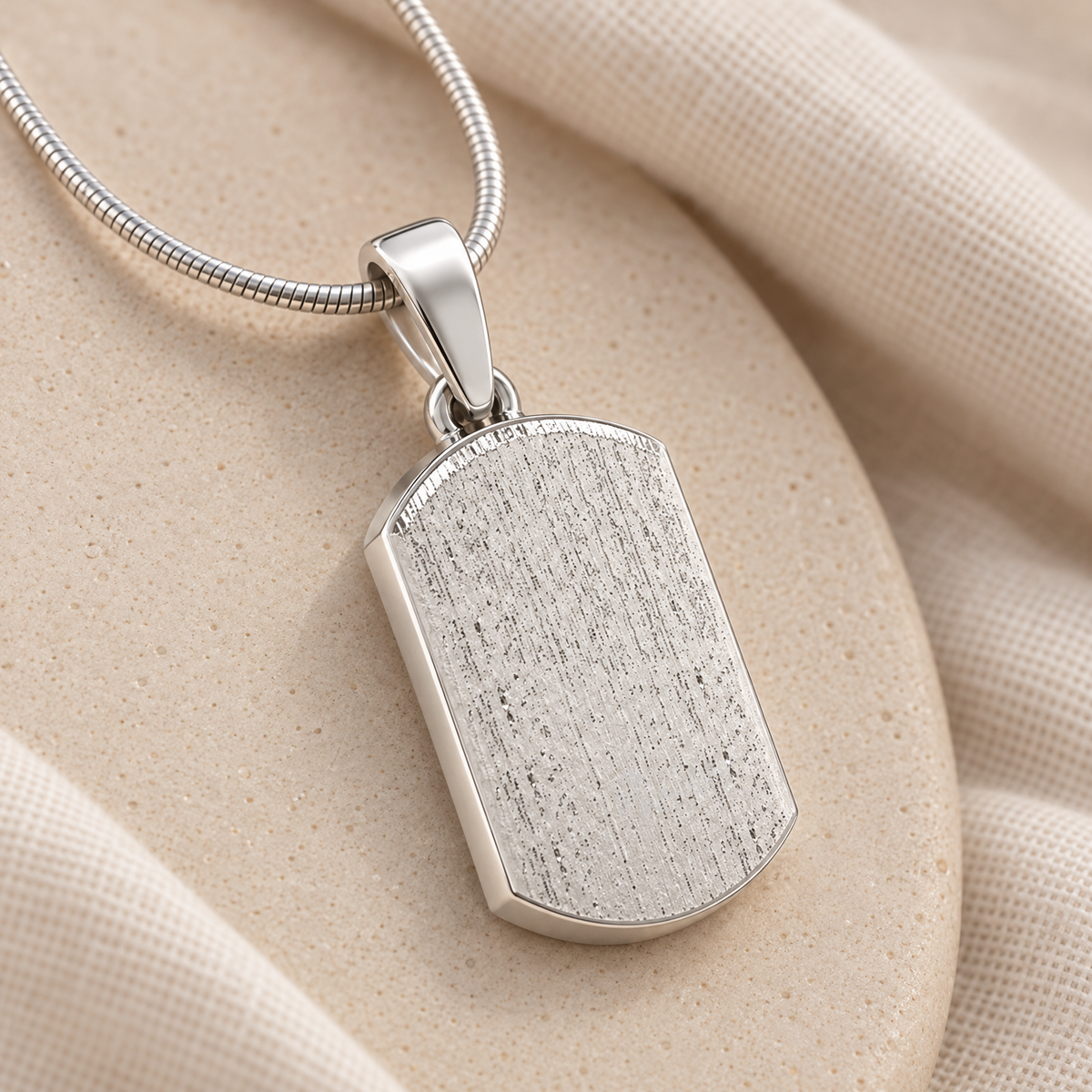 Sterling Silver Dog Tag Textured Forever Sealed Memorial Jewelry — alternate view — evr5015ssfs