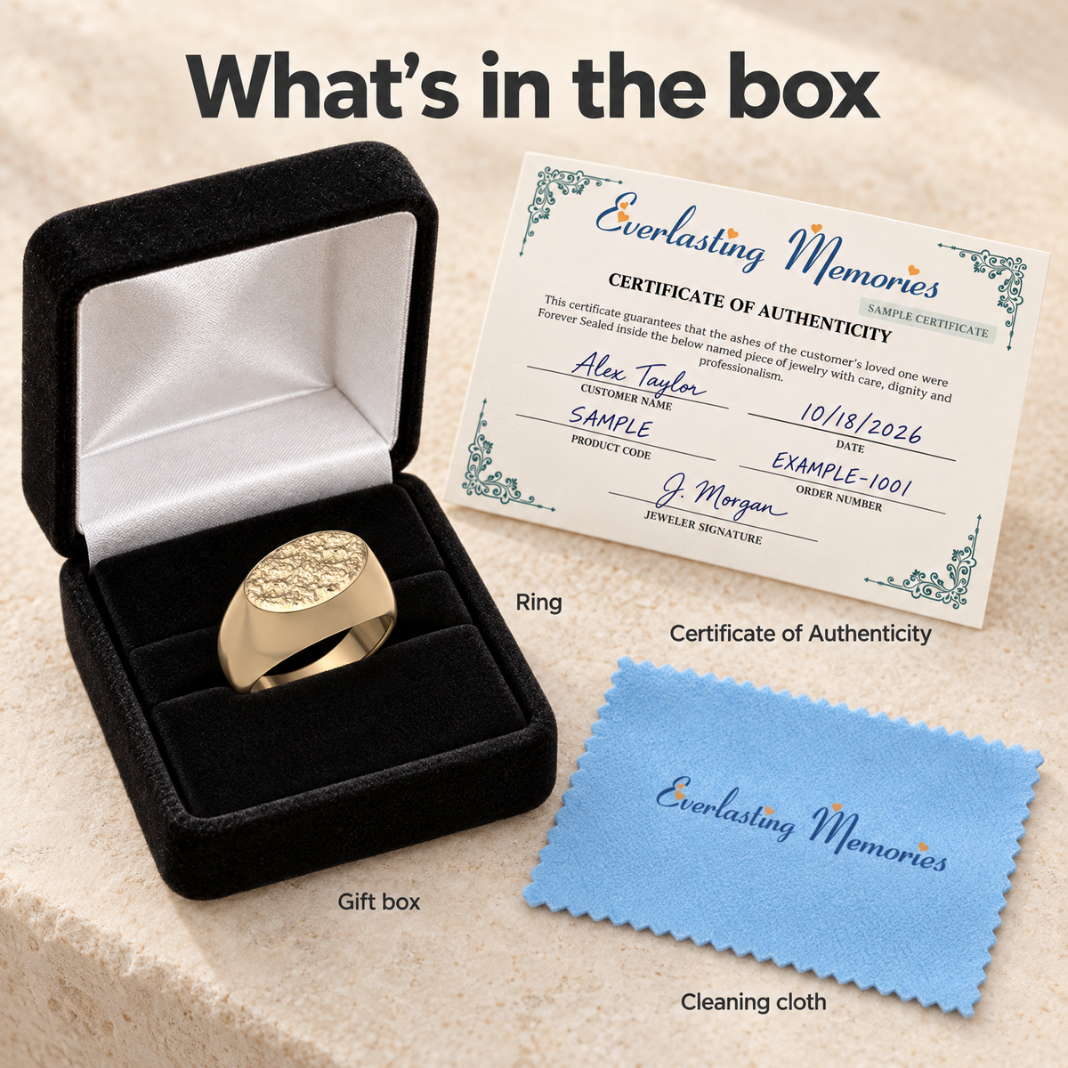 Solid 14K Gold Men's Signet Forever Sealed Memorial Ring — whats in box — evr20040kgfs