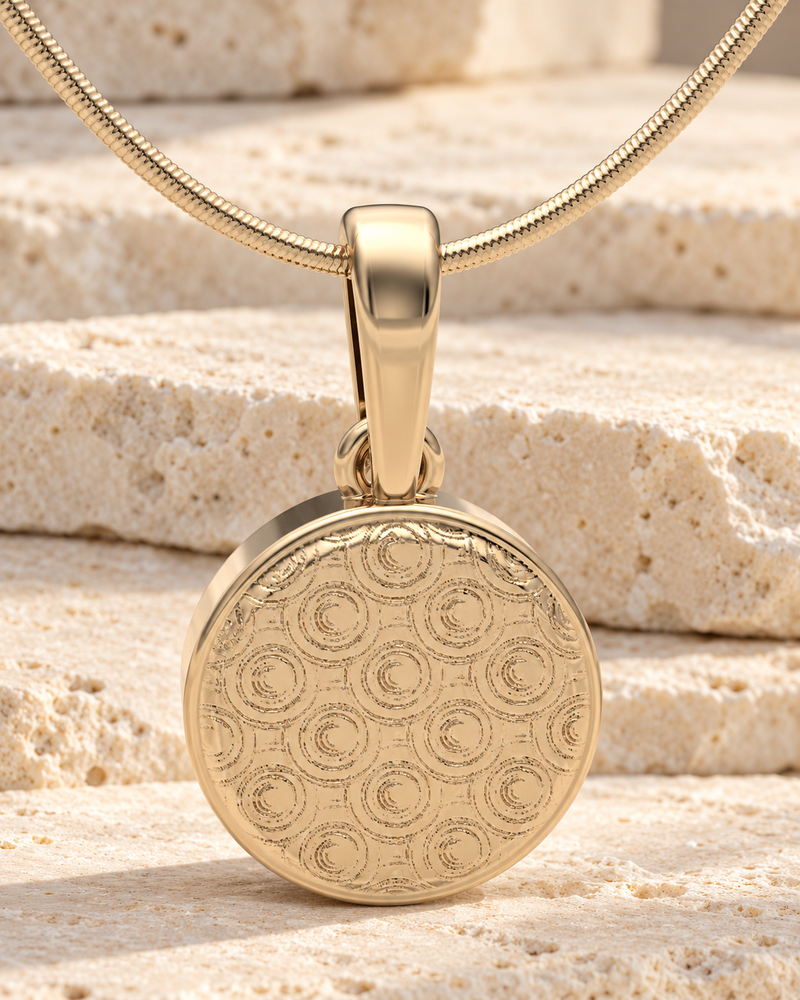 14K Gold Circled Love Forever Sealed Memorial Jewelry