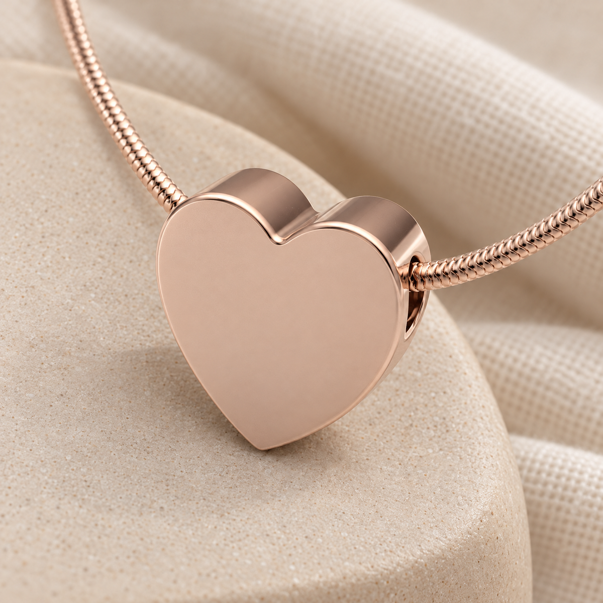 Rose Gold Smooth Heart Forever Sealed Cremation Jewelry — alternate view — evr6457rgfs