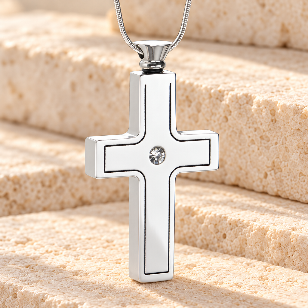 Dependable Cross Keepsake Urn Jewelry — main — evr1503