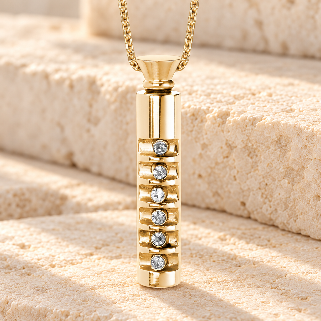 Gold Marvel Cylinder Cremation Jewelry — main — evr1506g