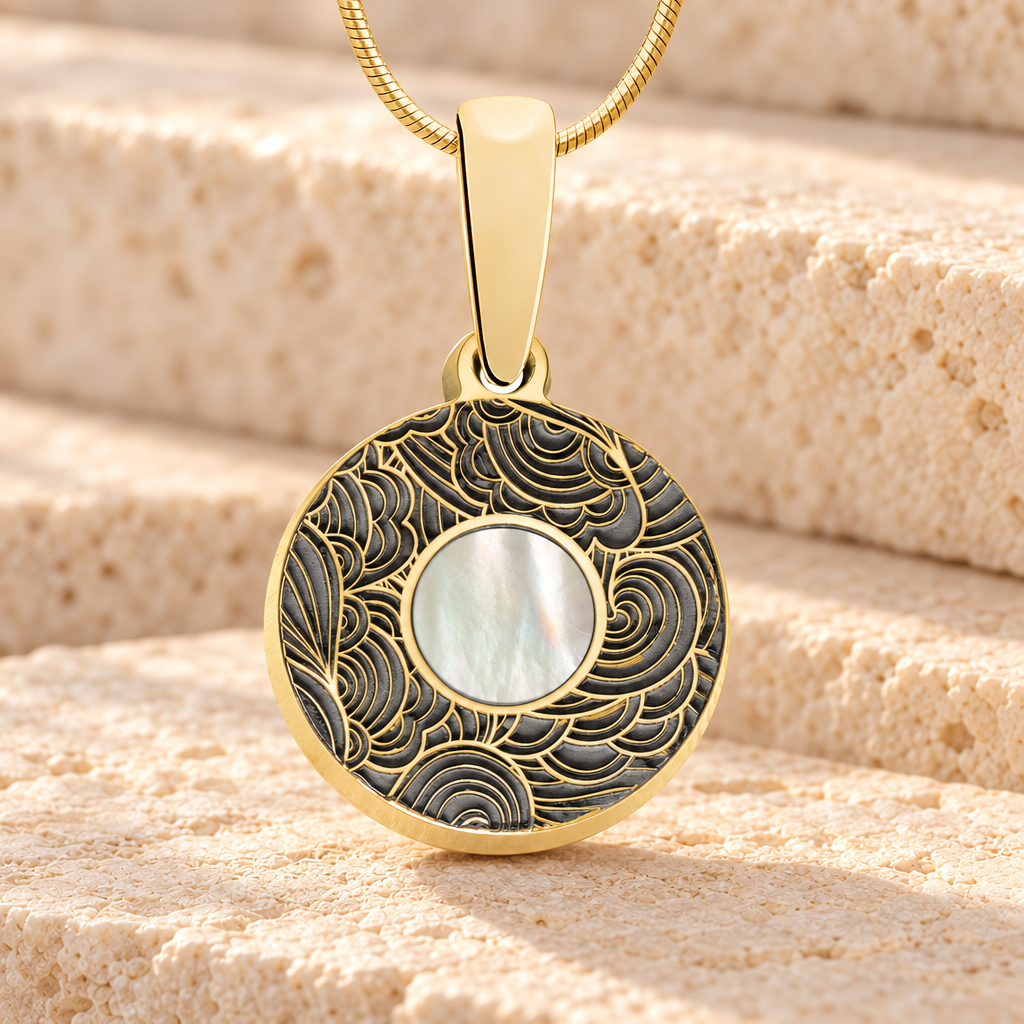 Knowing Round Gold Plated Ash Resin Jewelry — main product image