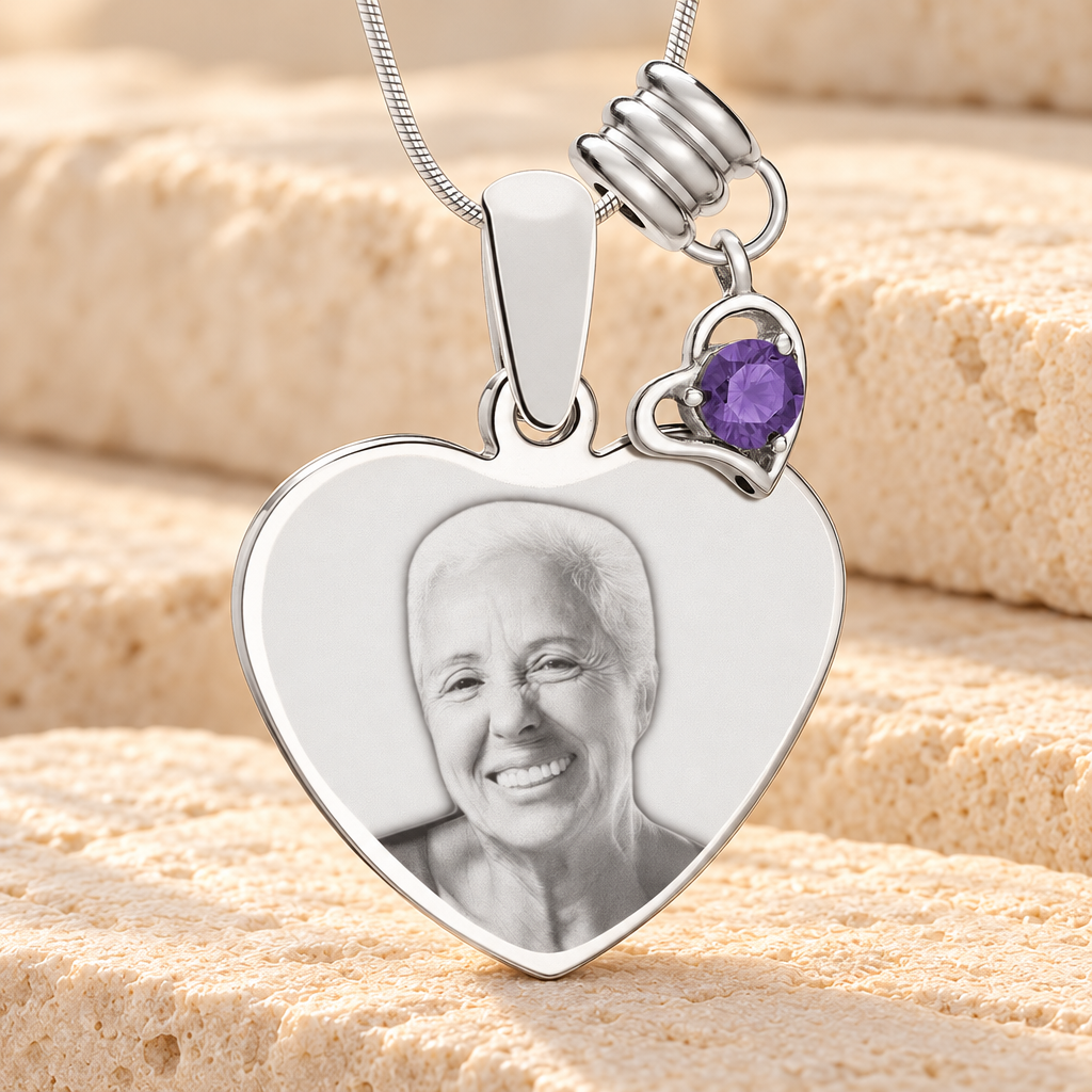 February Heart Photo Engraved Stainless Keepsake — main — evr6402feb