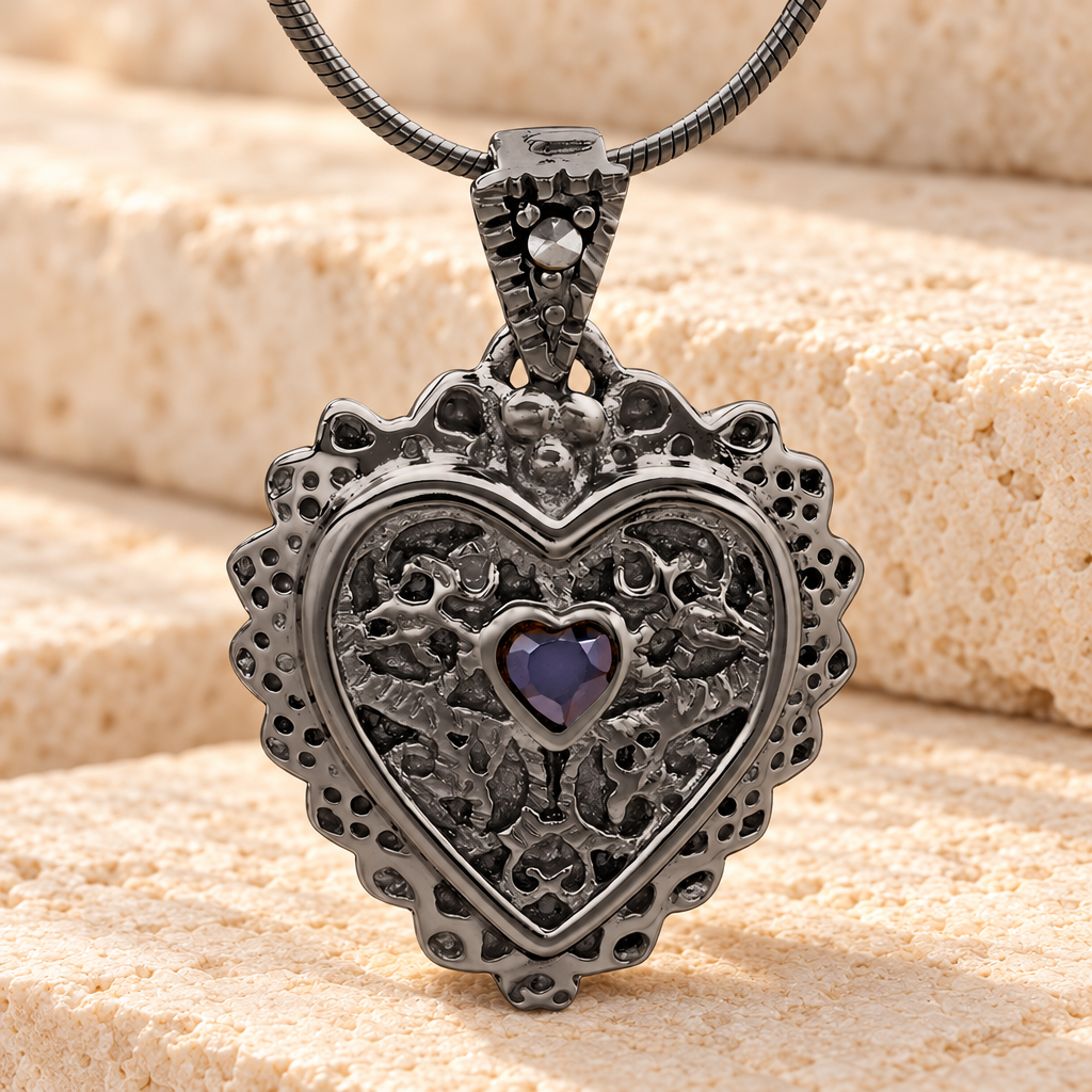 Black Sophisticate Heart Jewelry — main — evr6466b