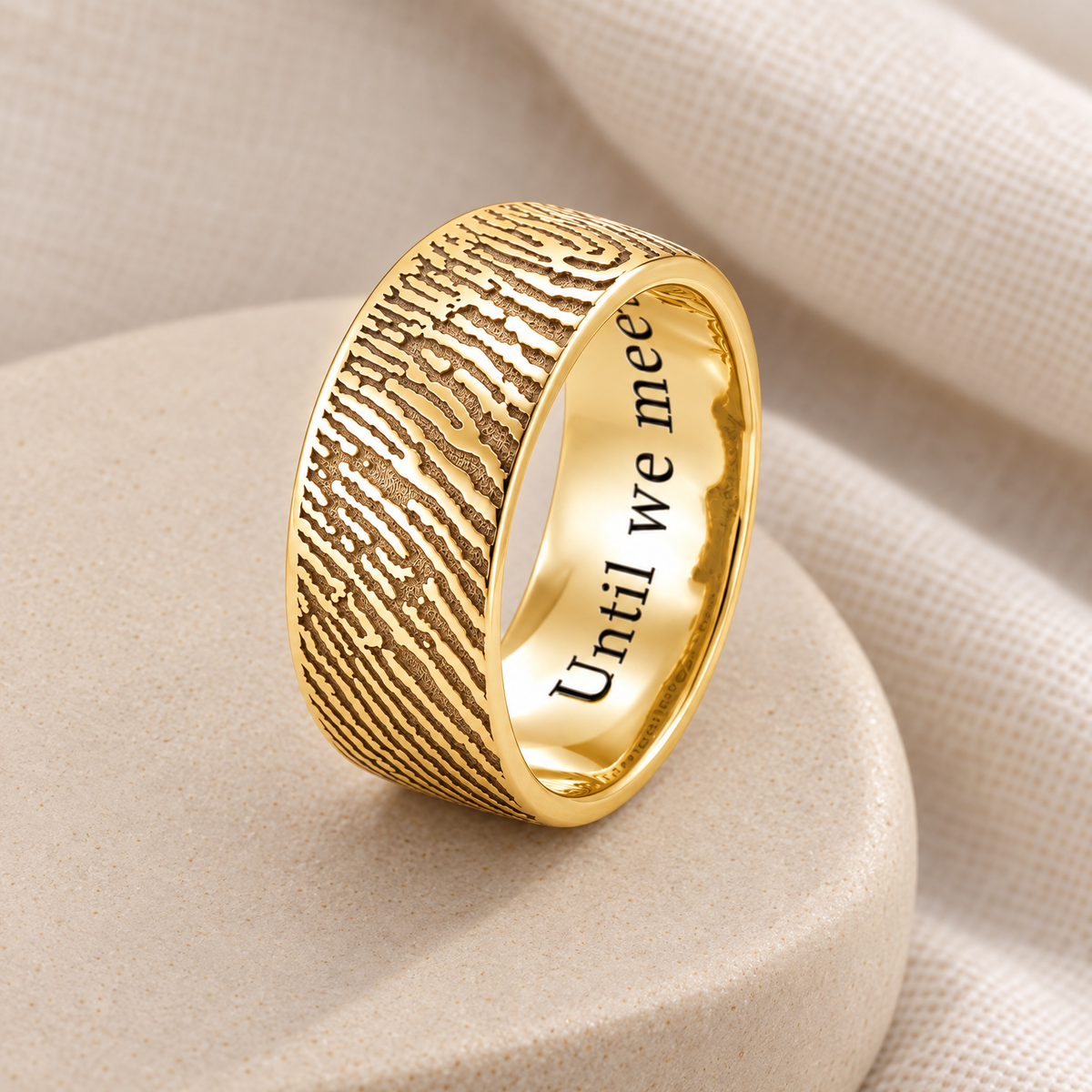 Men's Standard Solid 14k Gold Fingerprint Ring — alternate view — evr30001kg