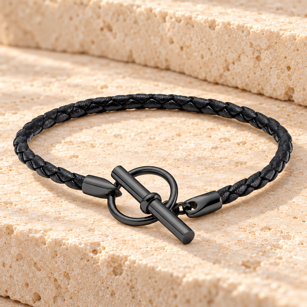 Black Stainless Steel Modest Bracelet Cremation Jewelry — main product image