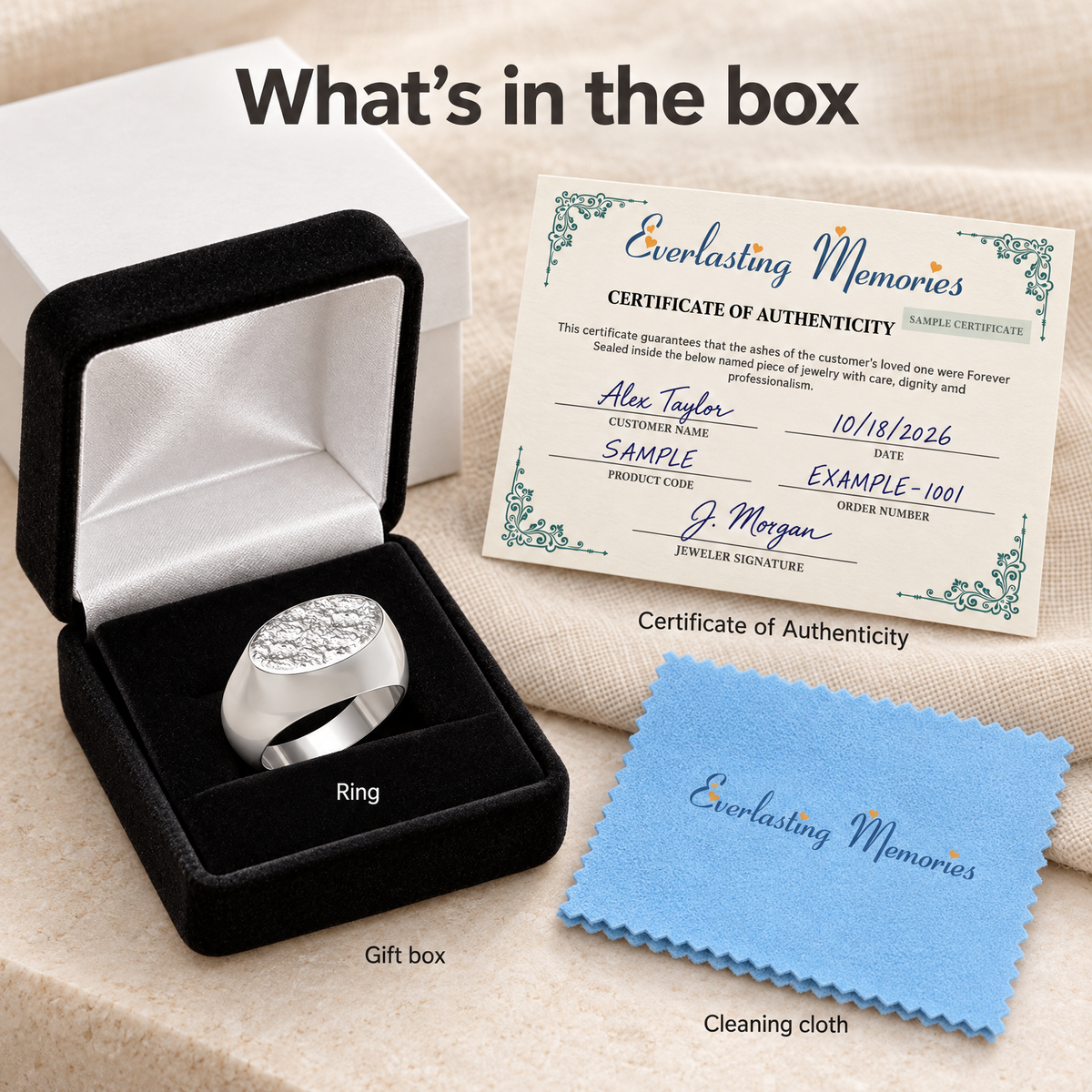 Sterling Silver Men's Signet Forever Sealed Memorial Ring — whats in box — evr20040fs