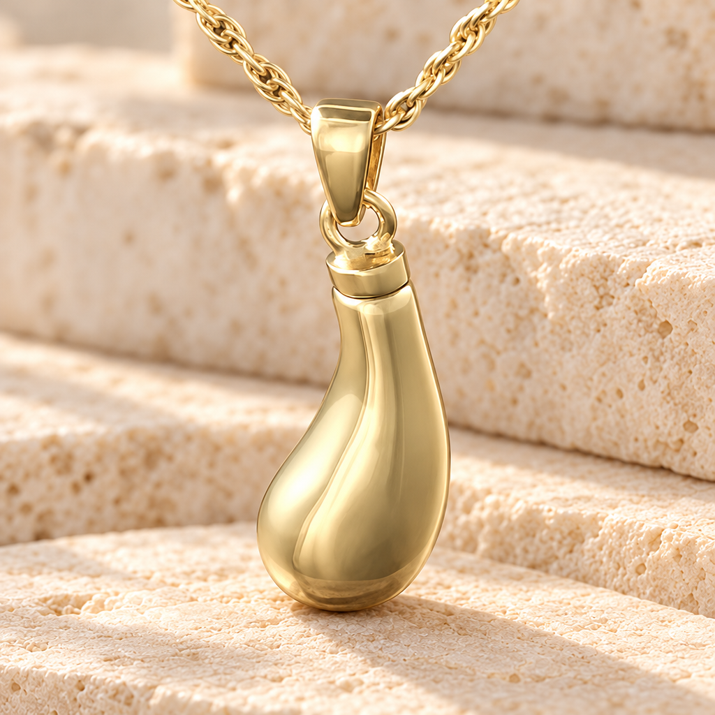 14K Gold Teardrop Urn Keepsake — main — evr168kg