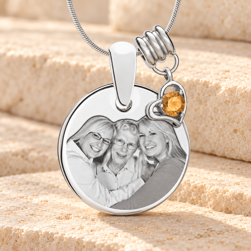 Round November Photo Engraved Stainless Keepsake — main — evr6401nov