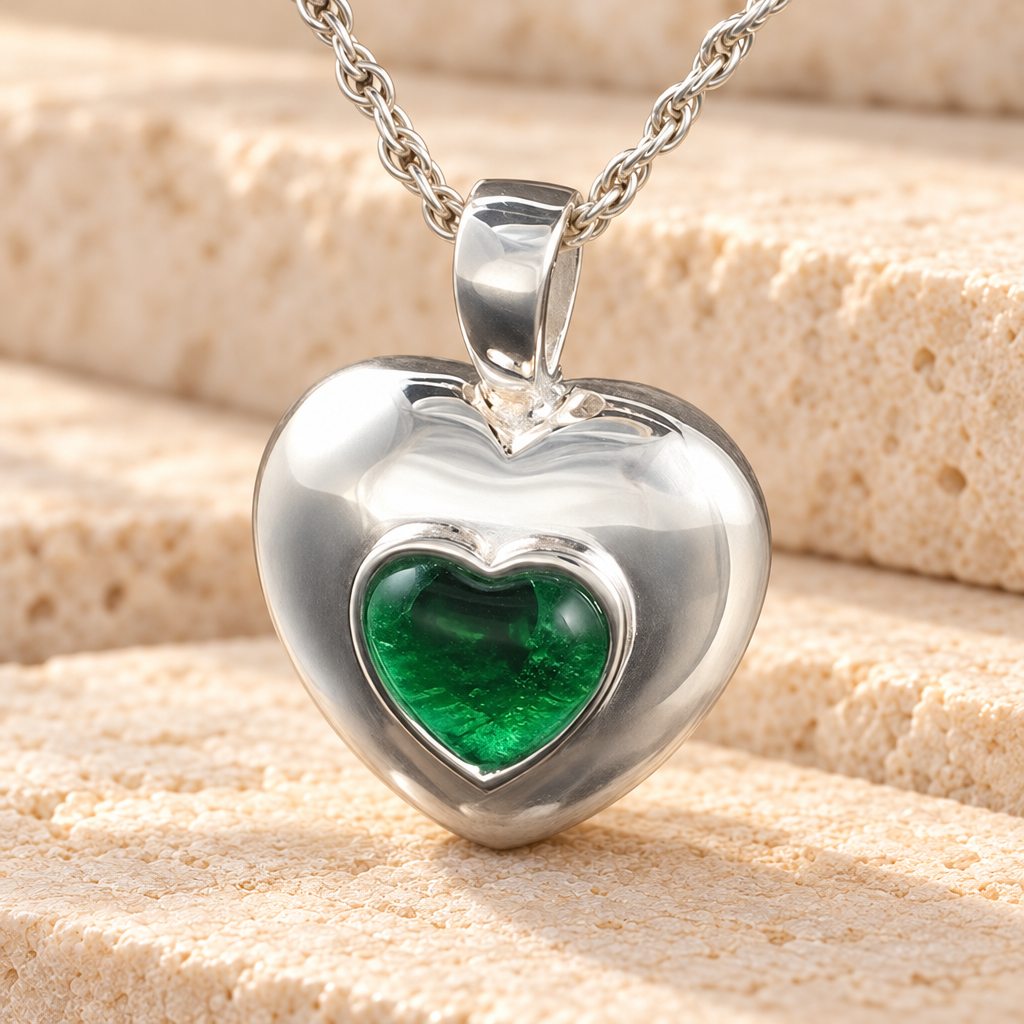 Sterling Silver May Heart Memorial Locket — main — evr704ss