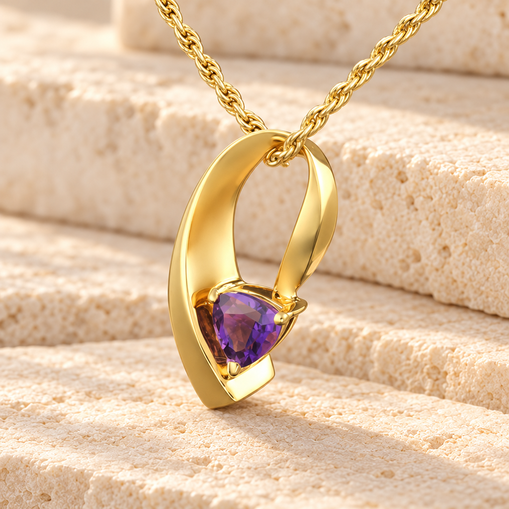 Gold Plated Vibrant Violet Memorial Locket — main — evr6344gv