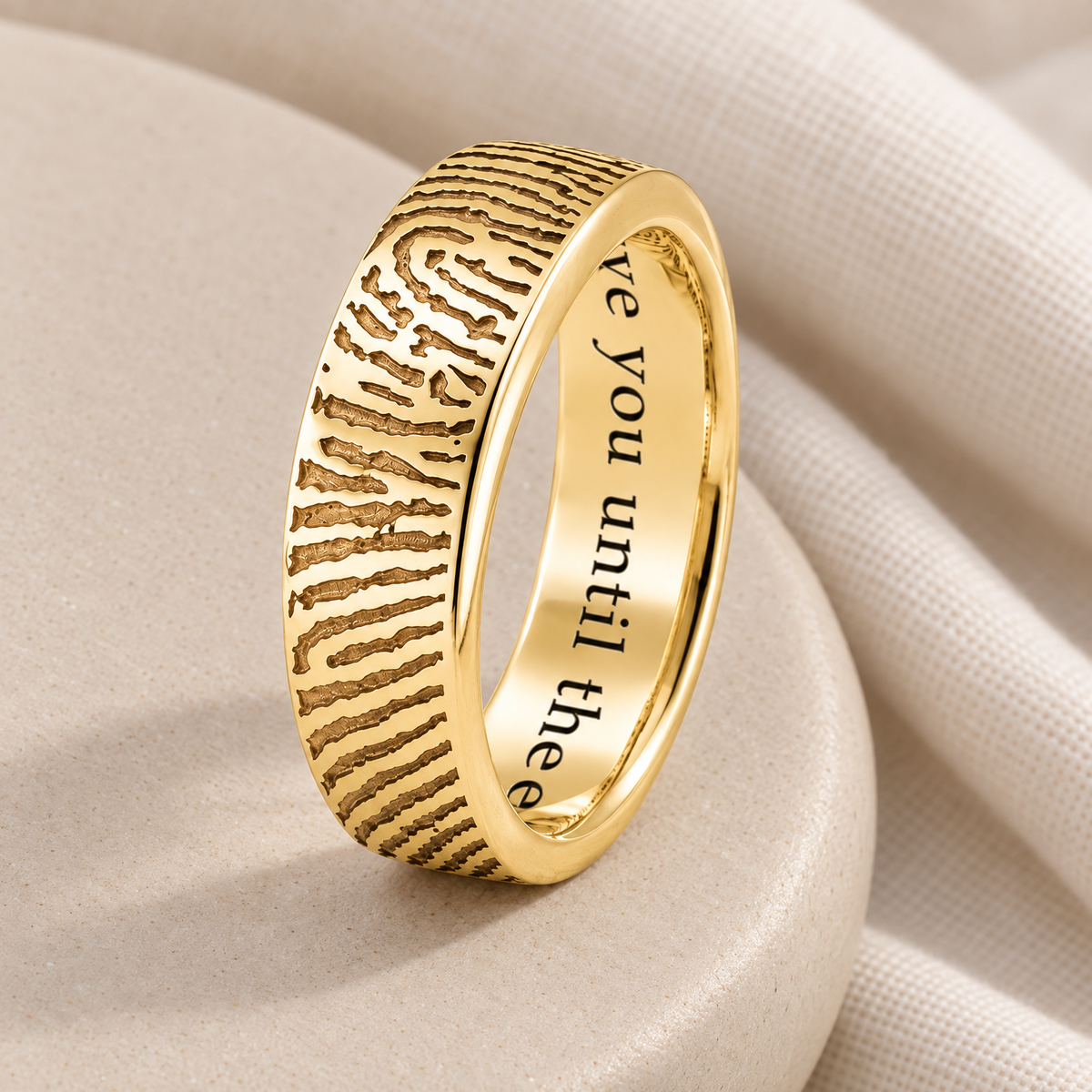 Standard Women's Solid 14k Gold Fingerprint Ring — alternate view — evr30000kg