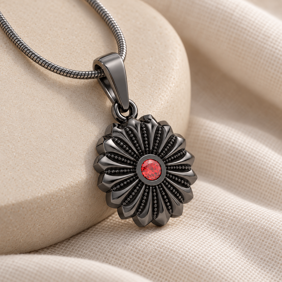 Black Plated Birthstone Flowers Forever Sealed Memorial Jewelry — alternate view — evr20004blfs