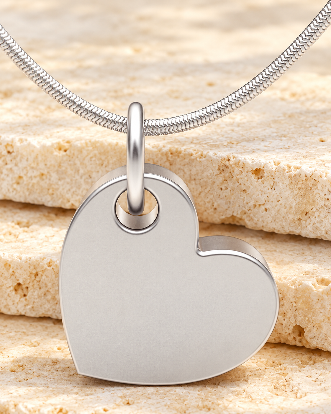 14K White Gold Tilted Heart Forever Sealed Memorial Jewelry — main — evr20034wgfs