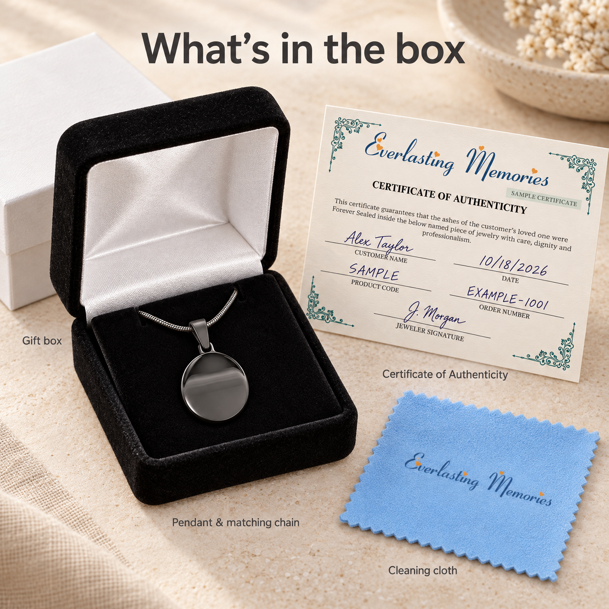 Black Plated Galaxy Forever Sealed Memorial Jewelry — whats in box — evr20005blfs