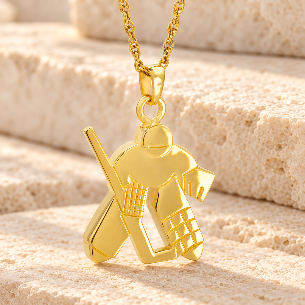 14k Gold Hockey Player Cremation Locket — main — evr976kg