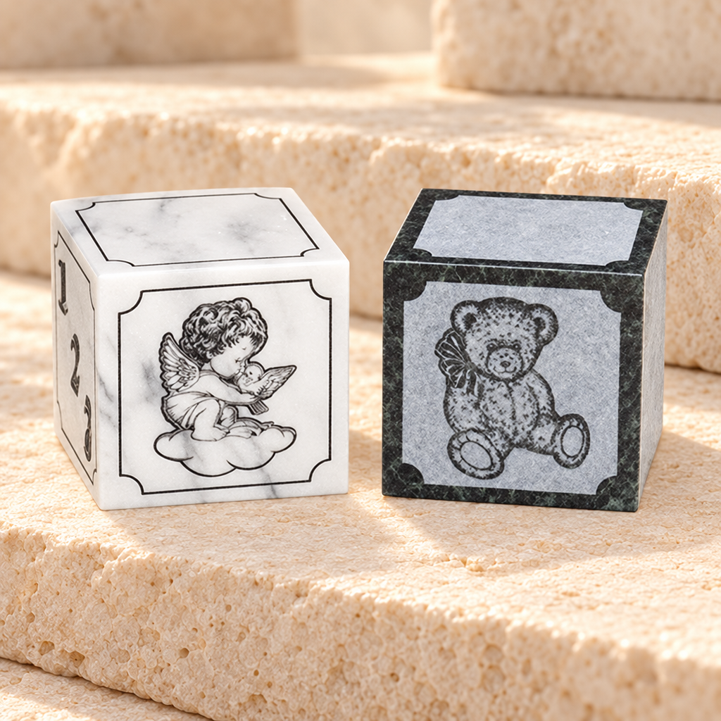 Angel Teddy Bear Marble Infant Urn — main — evr5023